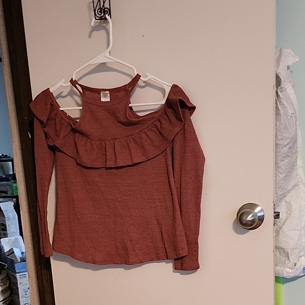 Womens I Love Joah Long Sleeve Off The Shoulder Top Size Small - Picture 1 of 3